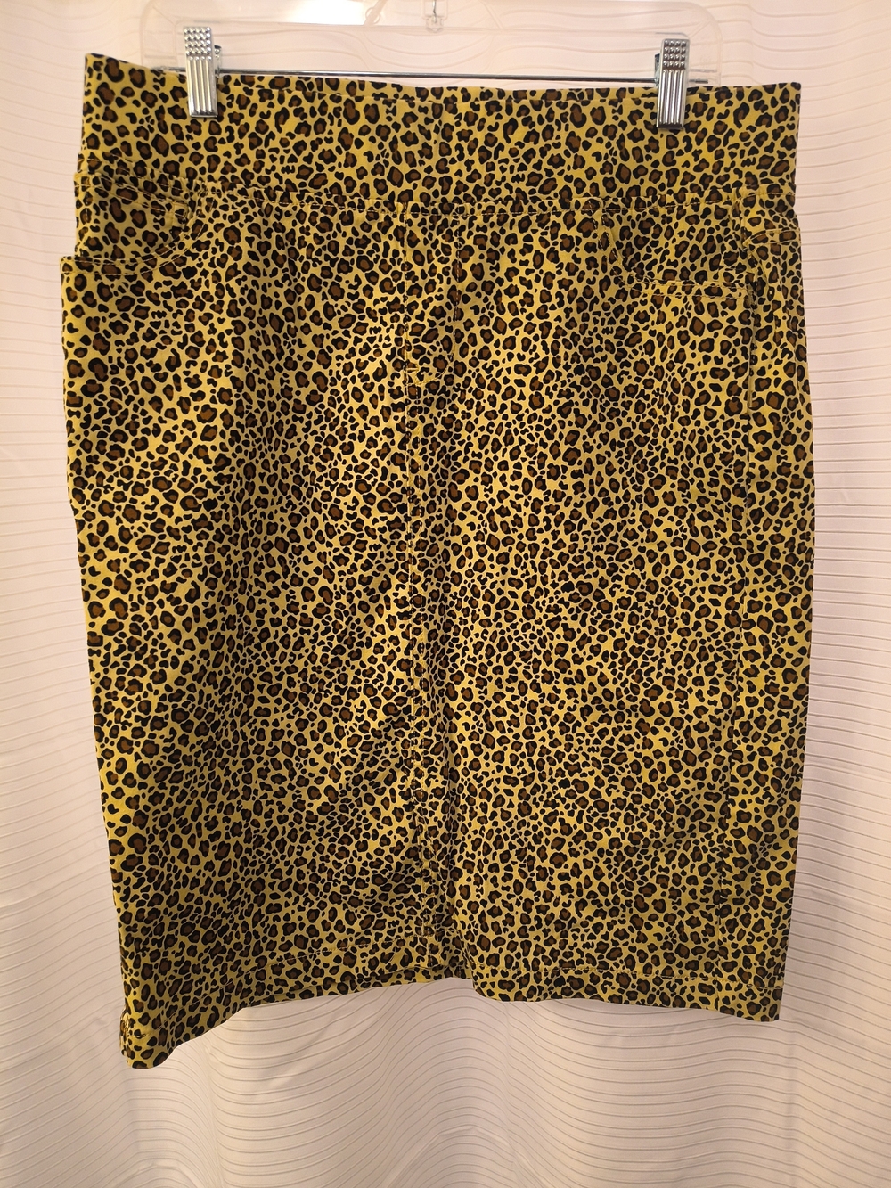 Leopard Print Yellow Pencil Skirt